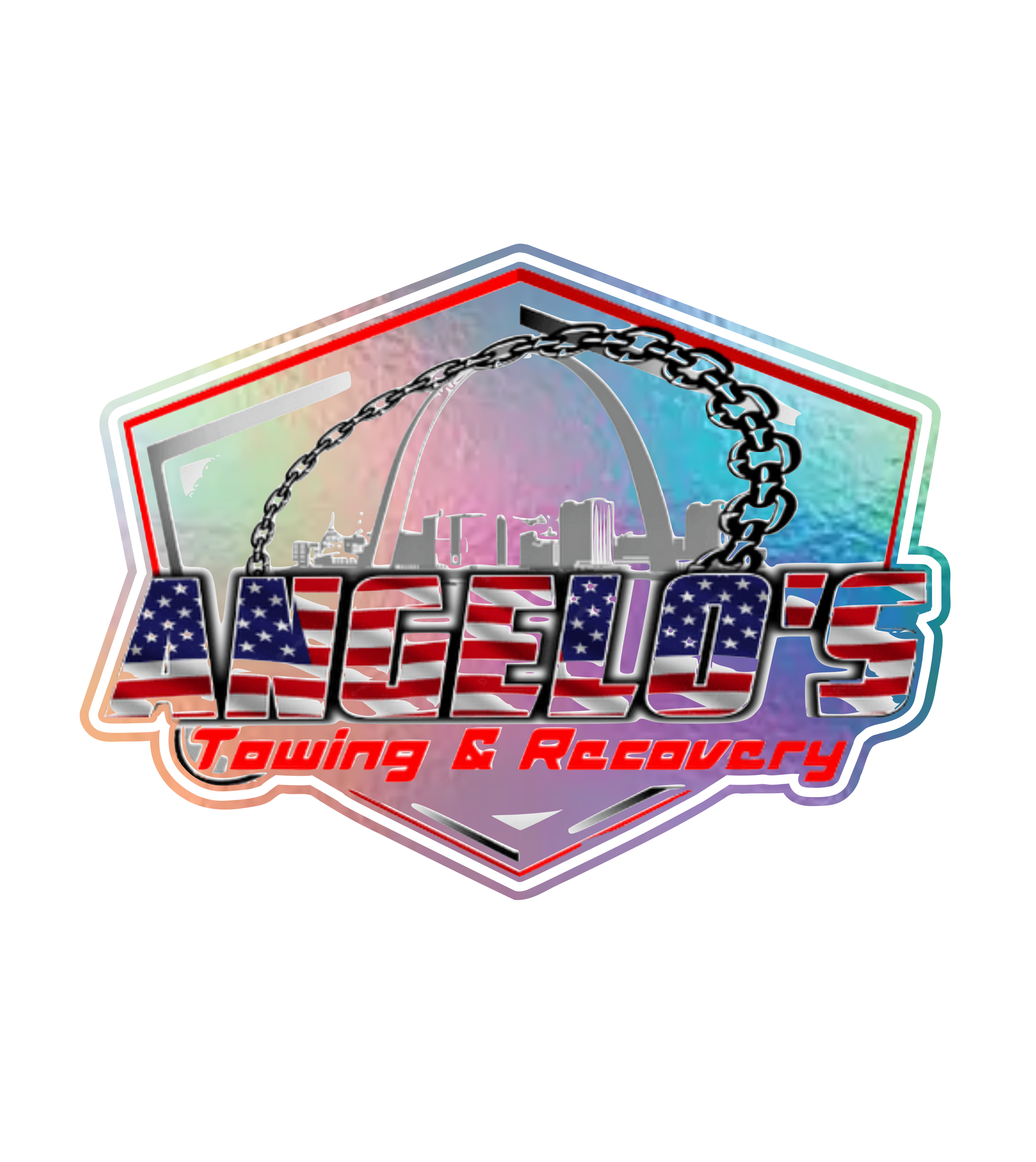 Angelo's Towing & Recovery Sticker- Large Holo
